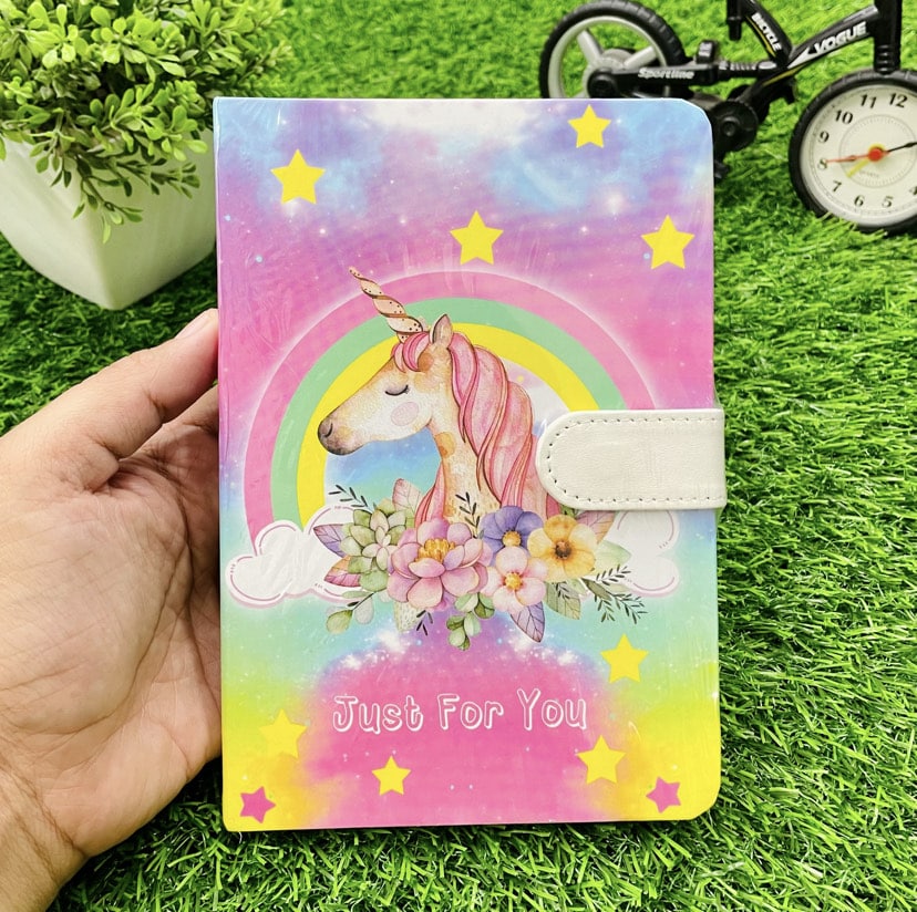 Fancy Unicorn Magnetic Flip Notebook/ Dairy/ Planner A5 Size