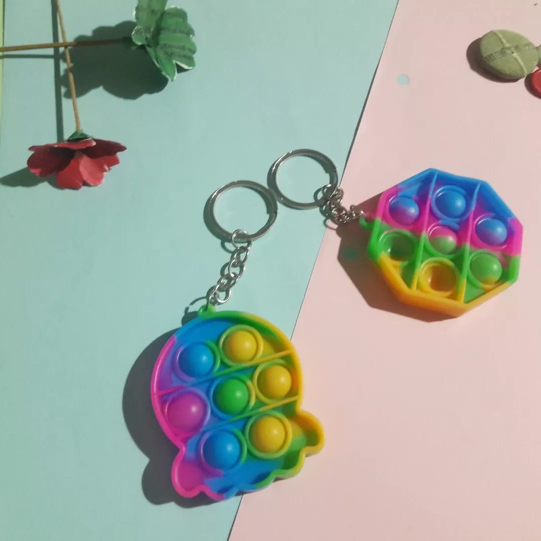 Pop It Keychains – Stress Relief Fidget Toy Keychains for Kids and Adults