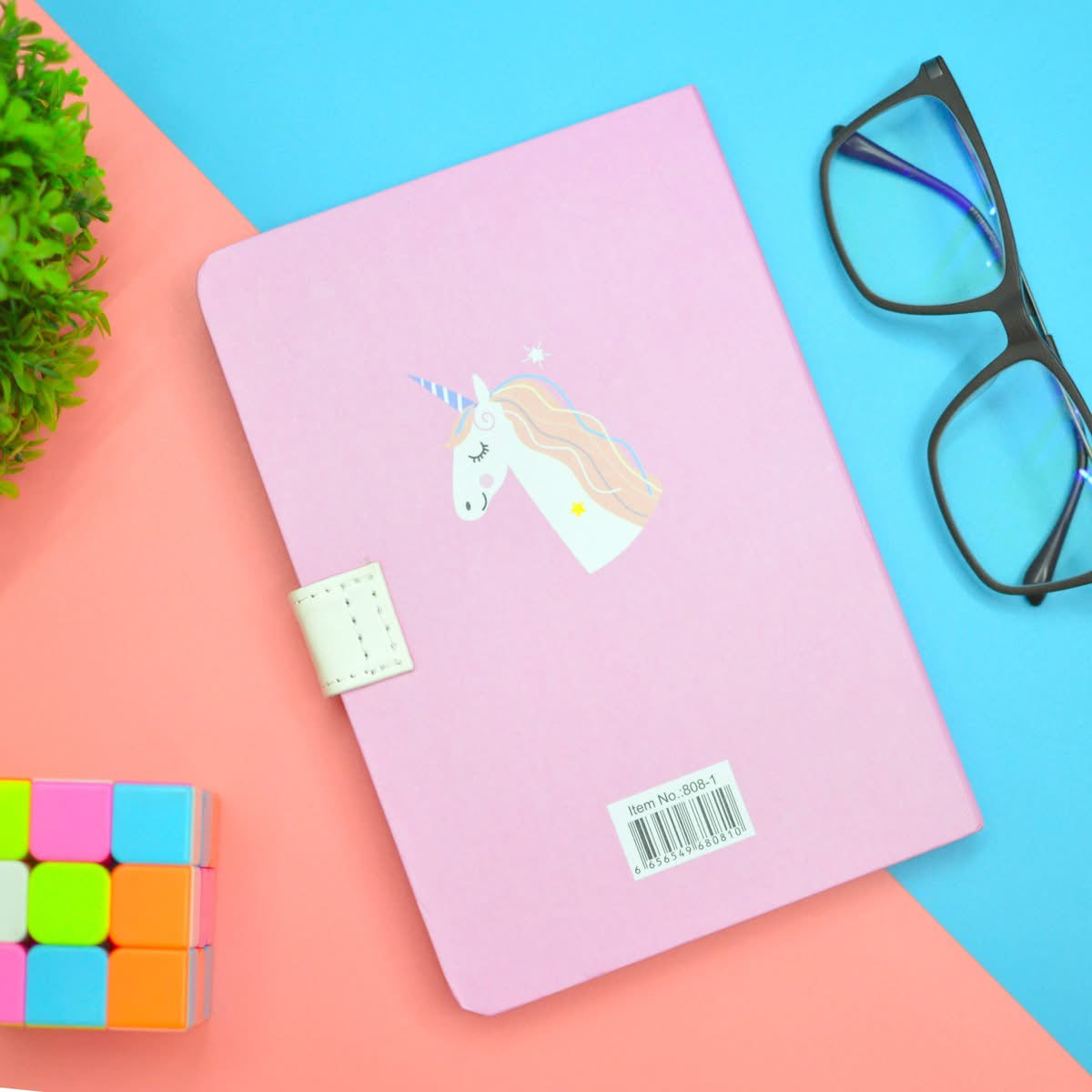 Fancy Unicorn Magnetic Flip Notebook/ Dairy/ Planner A5 Size