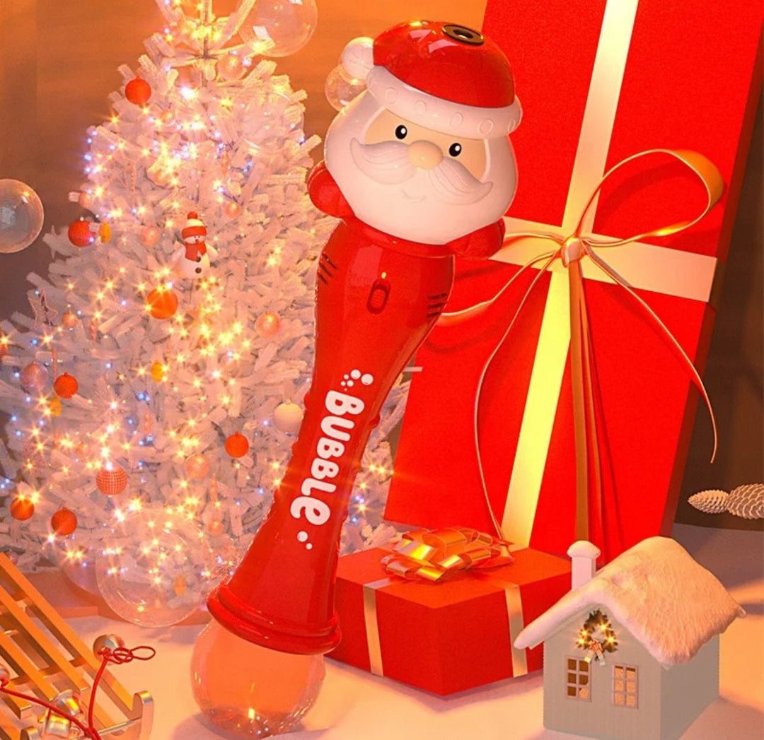 Santa Theme Christmas Special 3-in-1 Light, Music, and Bubble Wand 🎅