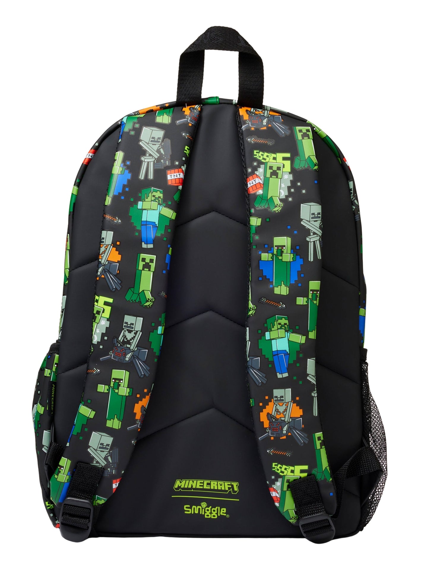 Minecraft x Smiggle Classic Backpack for Kids – Embossed Creeper Design, Spacious & Durable School Bag in India