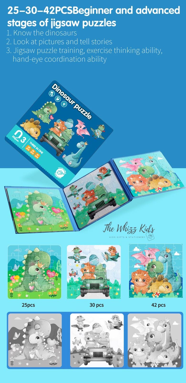 New Magnetic 3-in-1 Puzzles Book – Animal, Vehicle, Ocean, Car Theme