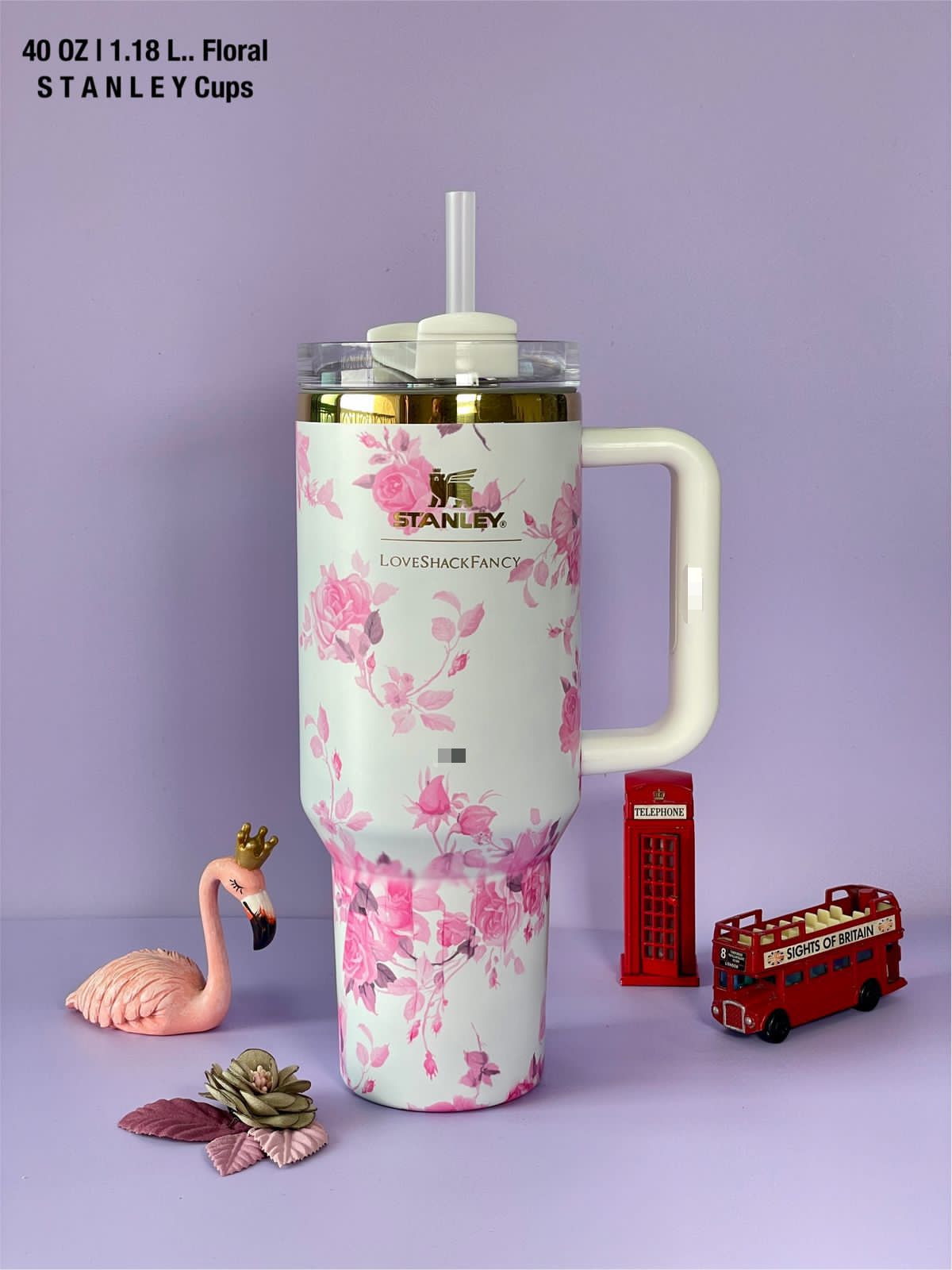 Stanley Floral Print Quencher H2.0 Insulated Tumbler (40 OZ | 1.18L)