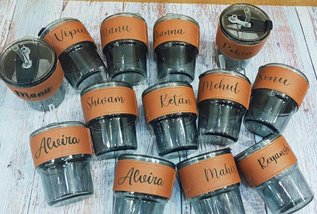 Personalized Coffee/ Tea Glass Tumbler with Lid & Straw – Hot & Cold Beverage Container 250 mL