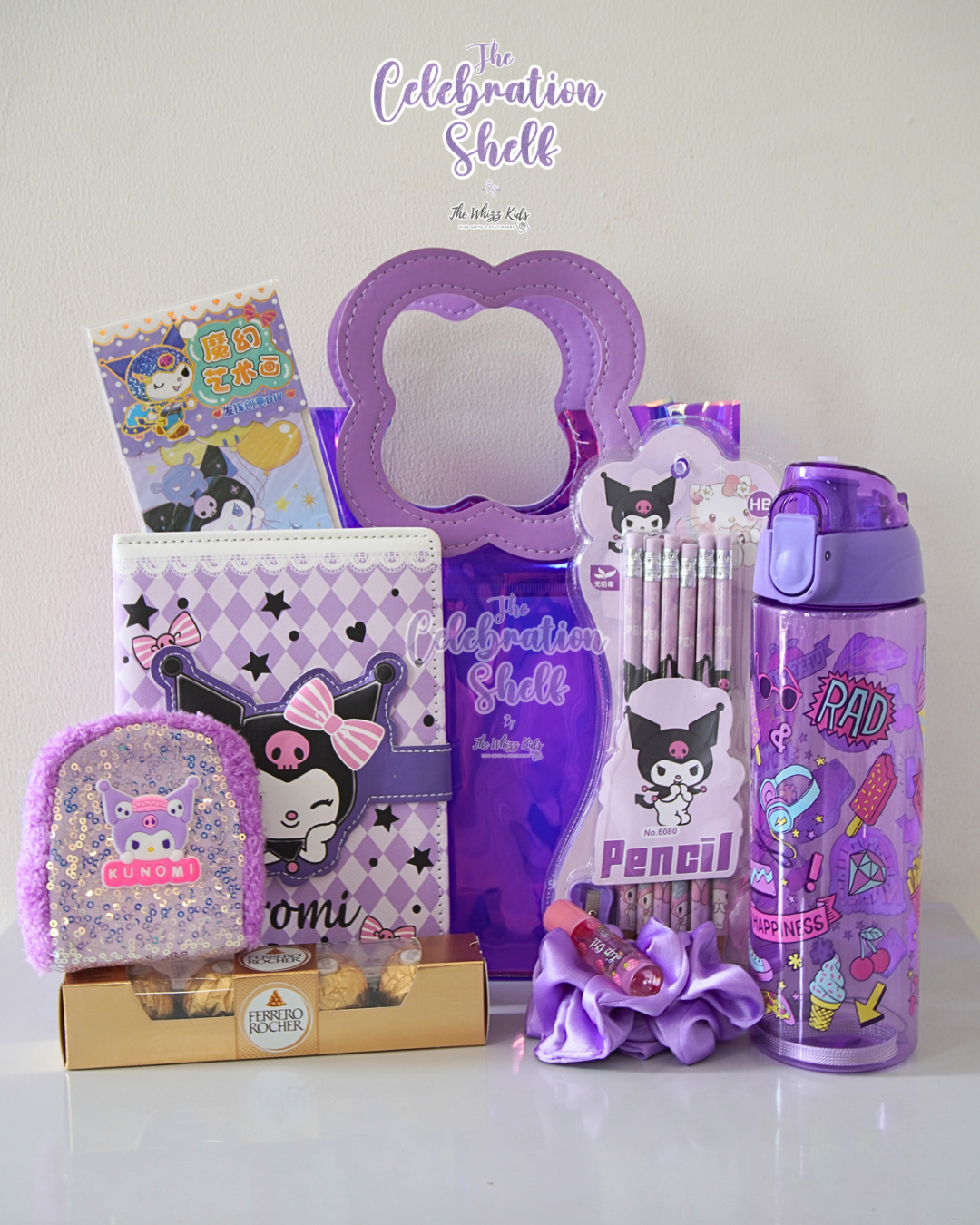 Kuromi Gift Hamper for Girls | Purple Themed Rakhi Special 2025 | Kawaii Stationery, Chocolates & DIY Set