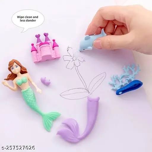 Mermaid Erasers Holographic Gift Set