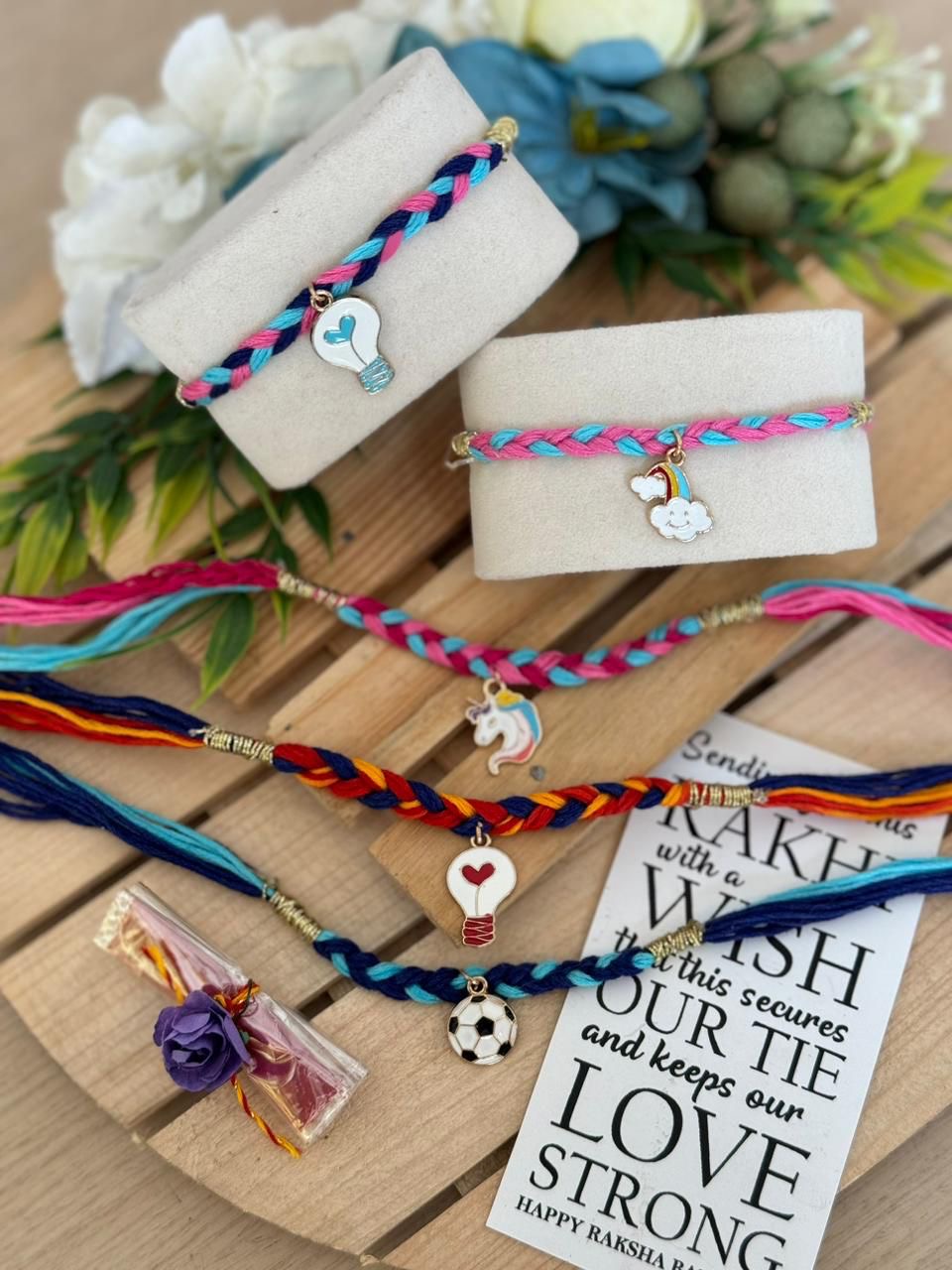 LK-01 ๐ Super Cute Character Charm Rakhis for Kids โ Unicorn, Superhero, Rainbow & More (New 2025 Themes)
