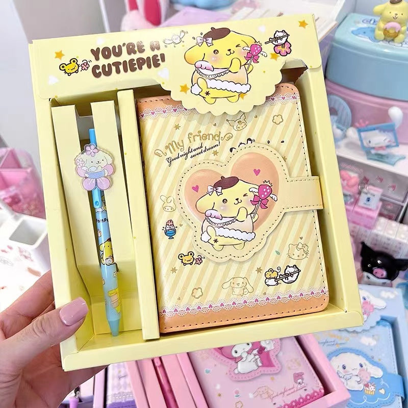 Kawaii Sanrio Pompompurin Theme Planner Diary Gift Set with Cute Pen – Colourful Character Stationery for Kids & Teens
