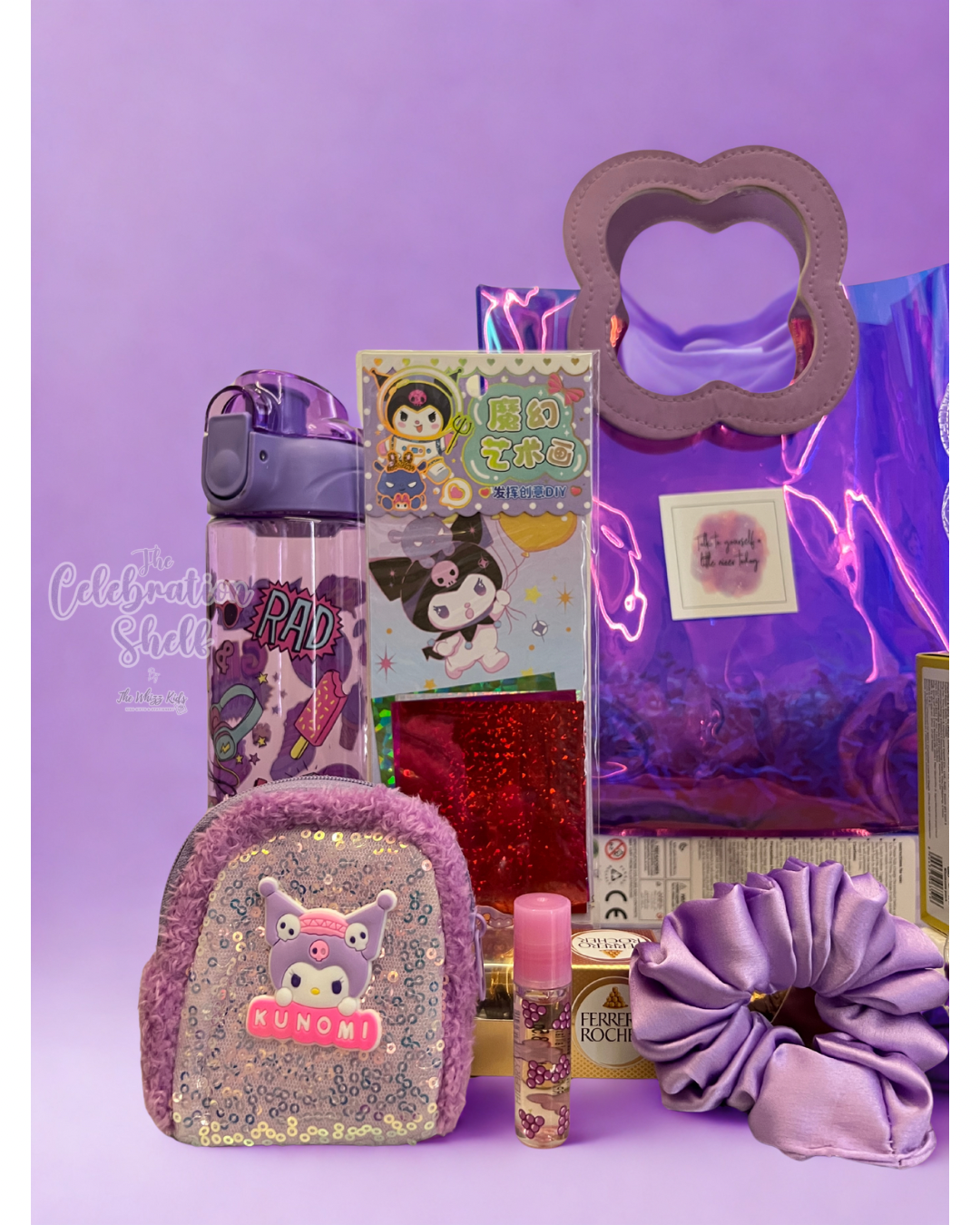 Kuromi Gift Hamper for Girls | Purple Themed Rakhi Special 2025 | Kawaii Stationery, Chocolates & DIY Set