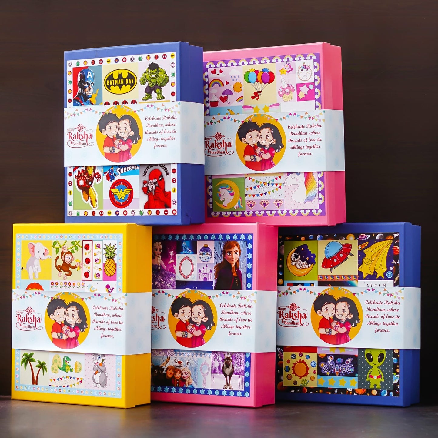 Premium Rakhi Hamper for Kids with Personalised Pouch, Notebook & Rakhi Gift Set