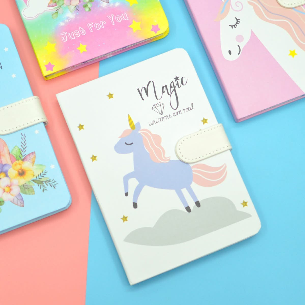 Fancy Unicorn Magnetic Flip Notebook/ Dairy/ Planner A5 Size