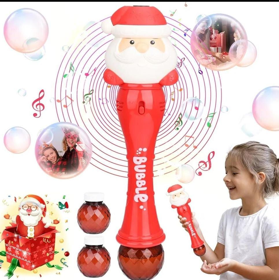 Santa Theme Christmas Special 3-in-1 Light, Music, and Bubble Wand 🎅