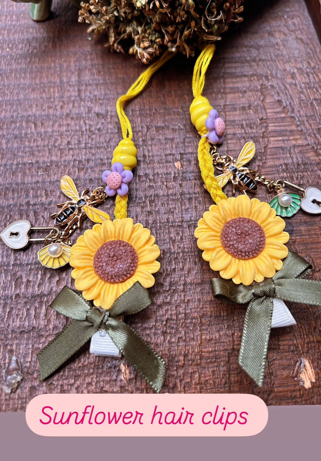 KN-10 Sunflower Bloom Reusable Hair Clip Lumba Rakhi – Bright & Cheerful Gift for Girls