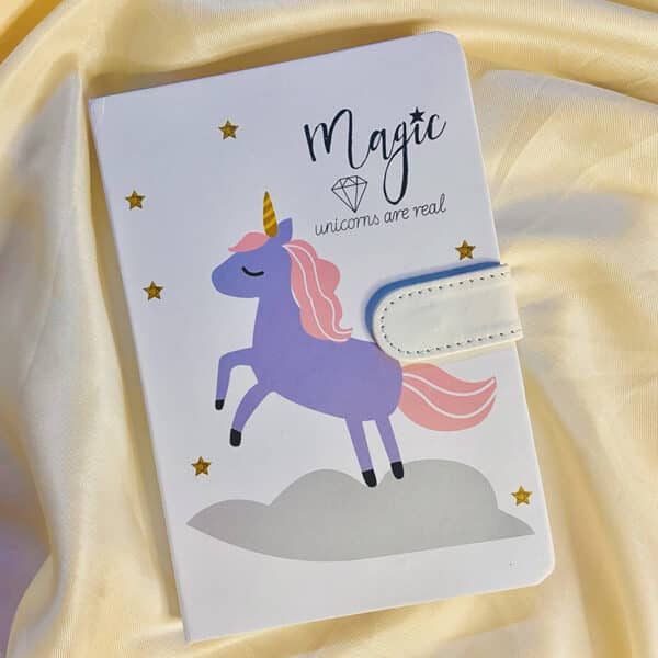 Fancy Unicorn Magnetic Flip Notebook/ Dairy/ Planner A5 Size