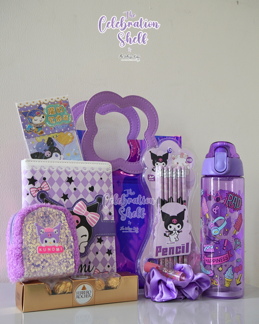 Kuromi Gift Hamper for Girls | Purple Themed Rakhi Special 2025 | Kawaii Stationery, Chocolates & DIY Set