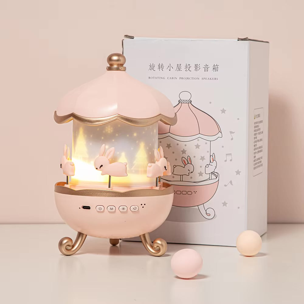 Rechargeable Baby Night Light Projector for Kids – 360° Rotating with 6 Films, 12 Colour Modes & Music | Unicorn Rabbit Lamp for Girls Room Decor