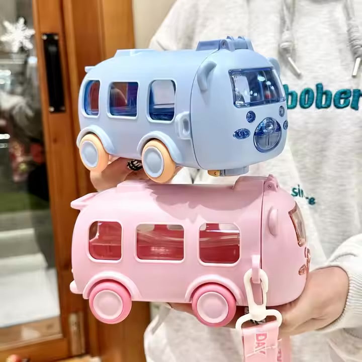 Kids Bus Sipper Bottle β 500ml BPA-Free Water Bottle with Strap | Online India