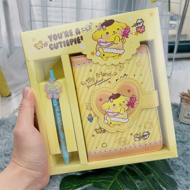 Kawaii Sanrio Pompompurin Theme Planner Diary Gift Set with Cute Pen – Colourful Character Stationery for Kids & Teens