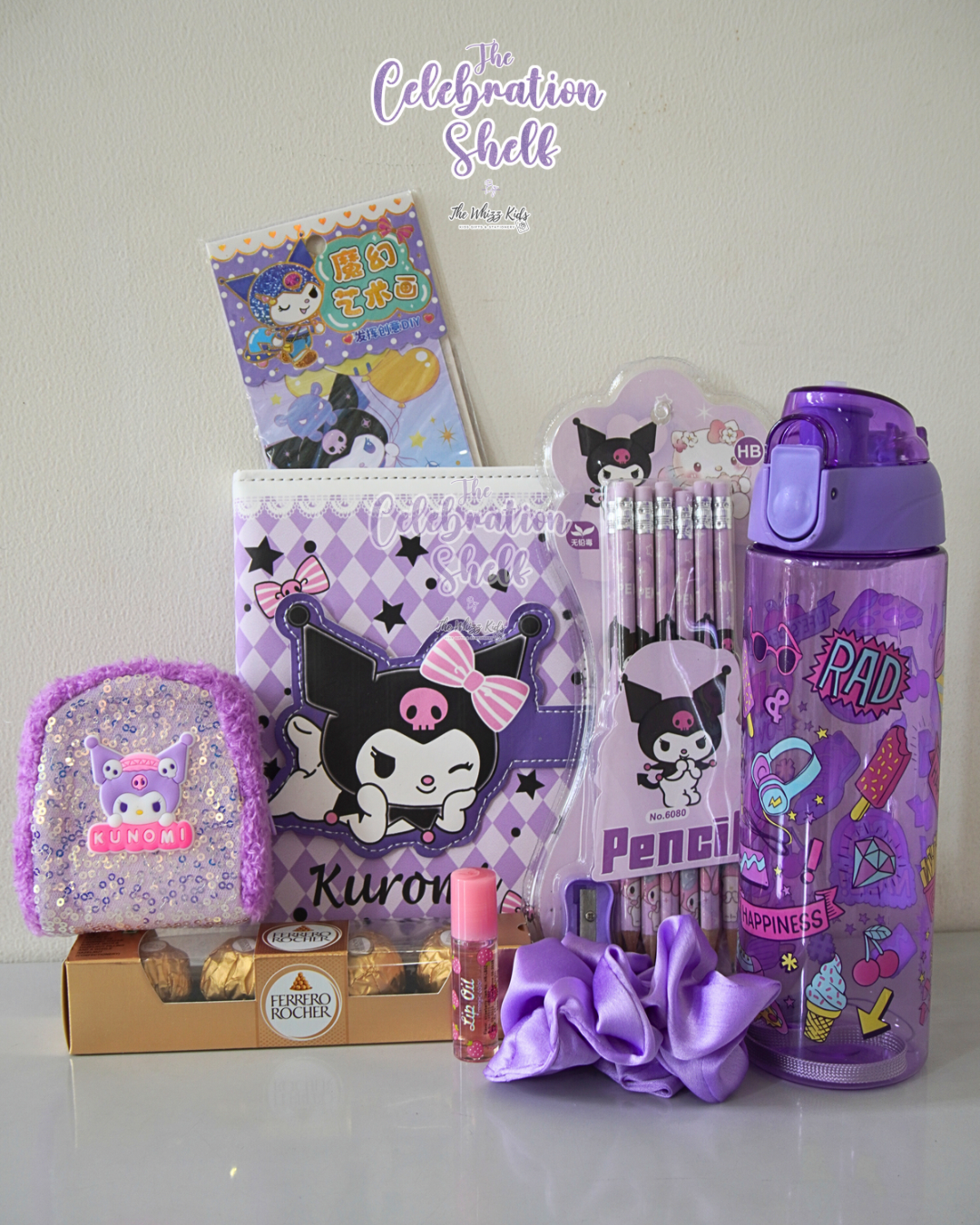 Kuromi Gift Hamper for Girls | Purple Themed Rakhi Special 2025 | Kawaii Stationery, Chocolates & DIY Set