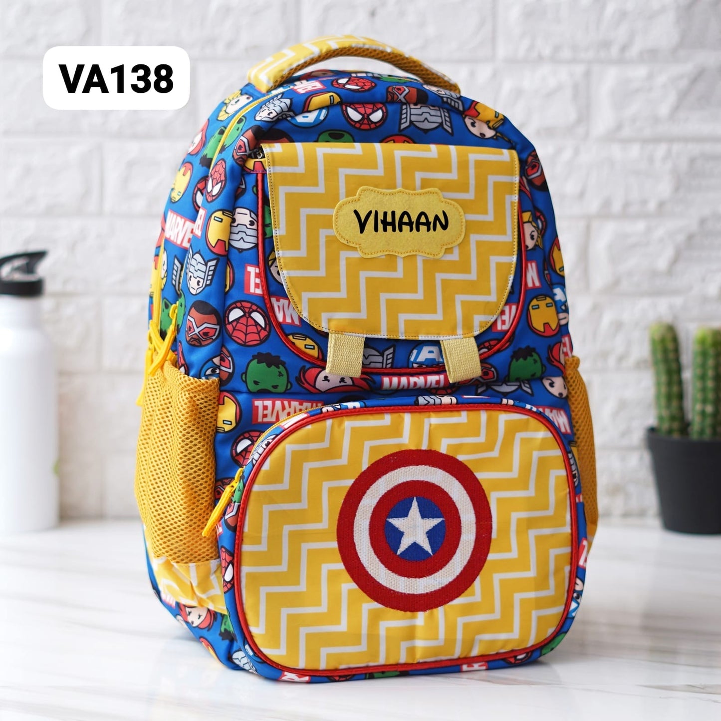 18-inch Personalized Kids School Bag Hamper Set– School Bag, Lunchbox & Bottle