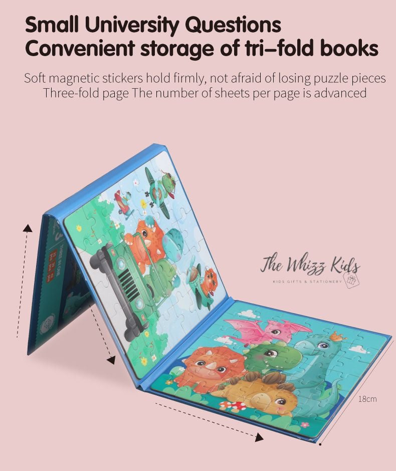 New Magnetic 3-in-1 Puzzles Book – Animal, Vehicle, Ocean, Car Theme
