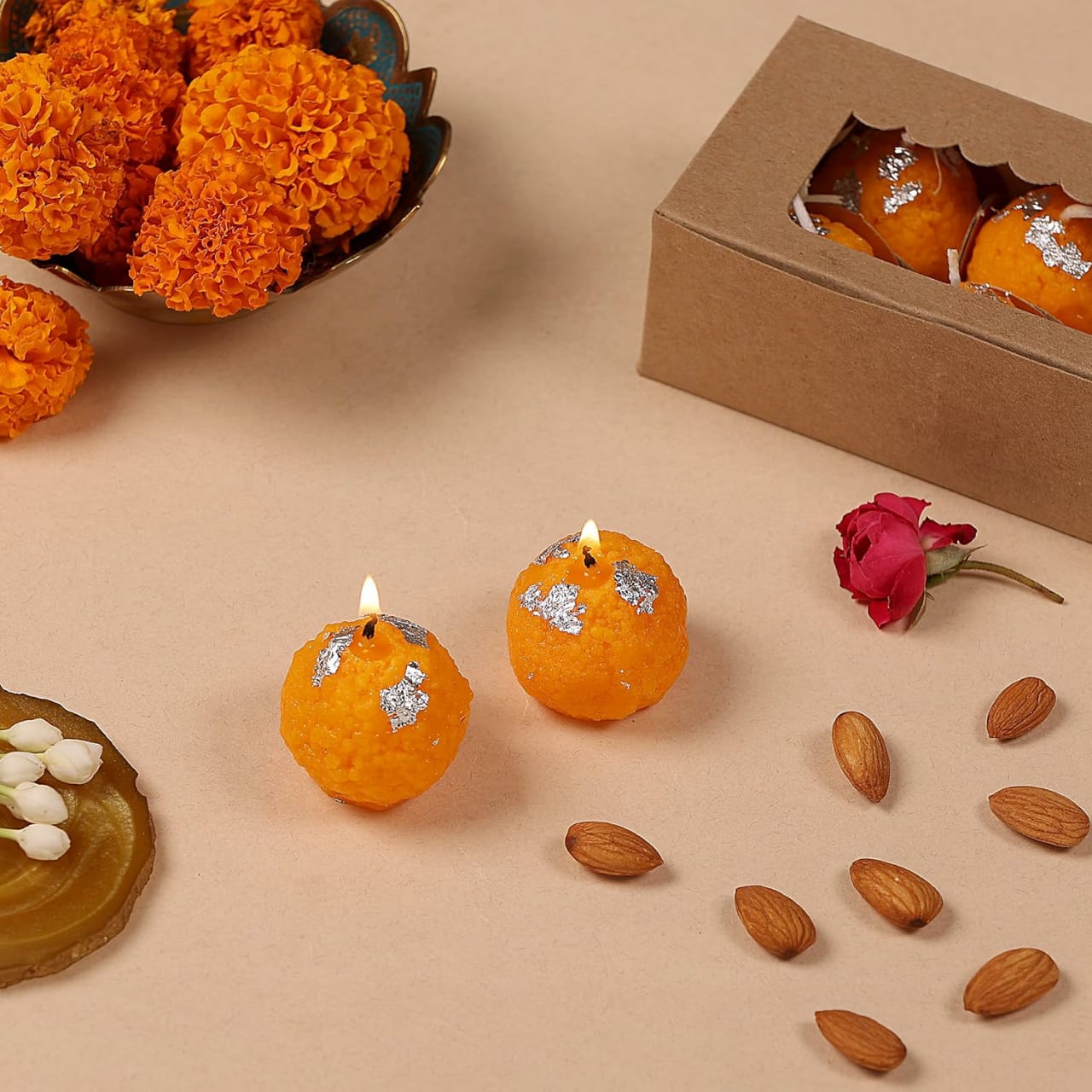 Diwali Special Motichoor Laddoo Candles (6 pcs)