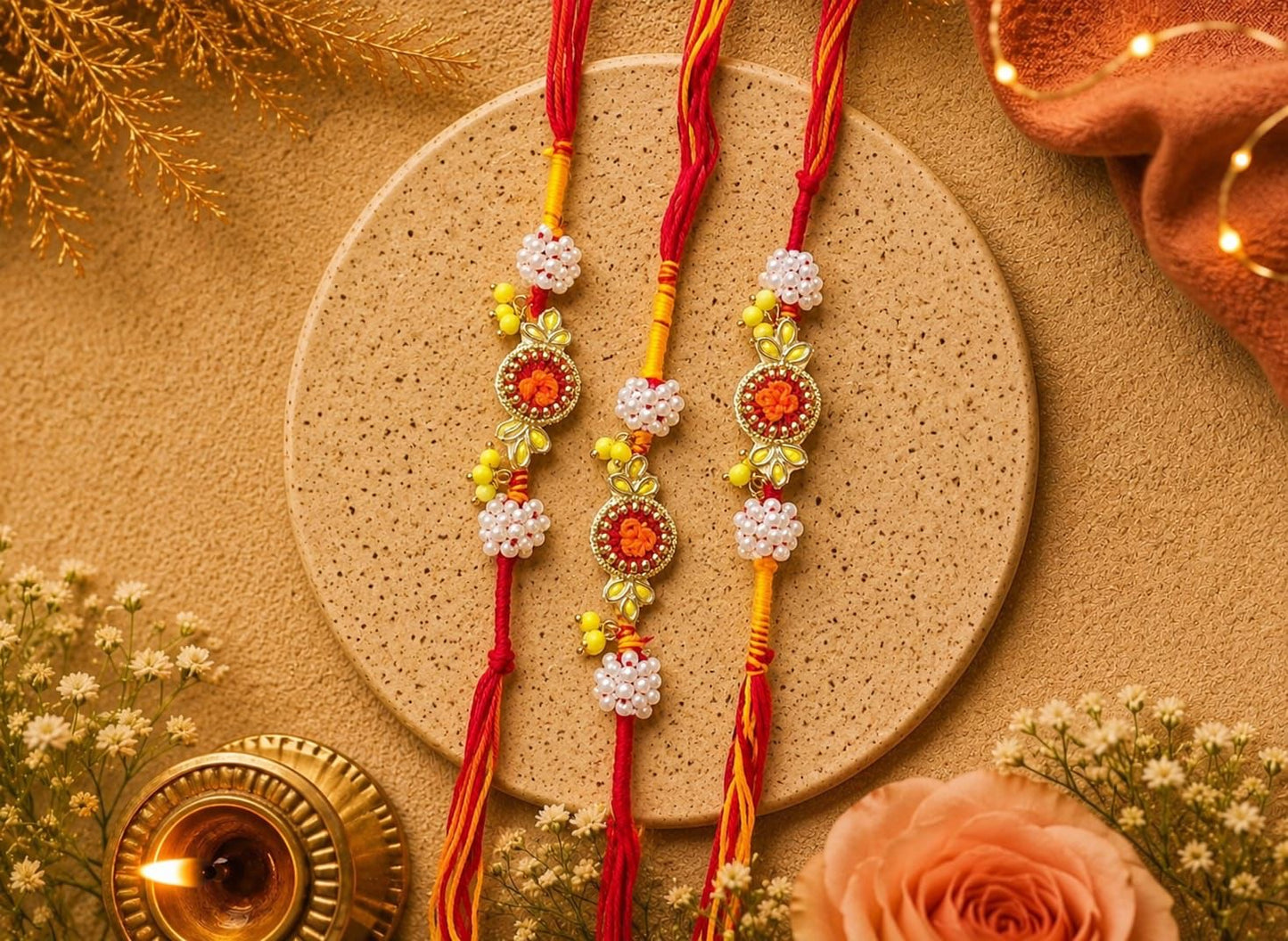 Minimal Traditional Saadi Rakhi for Brother, Gopal Ji & Bhatija | Handmade Festive Rakhi 2026