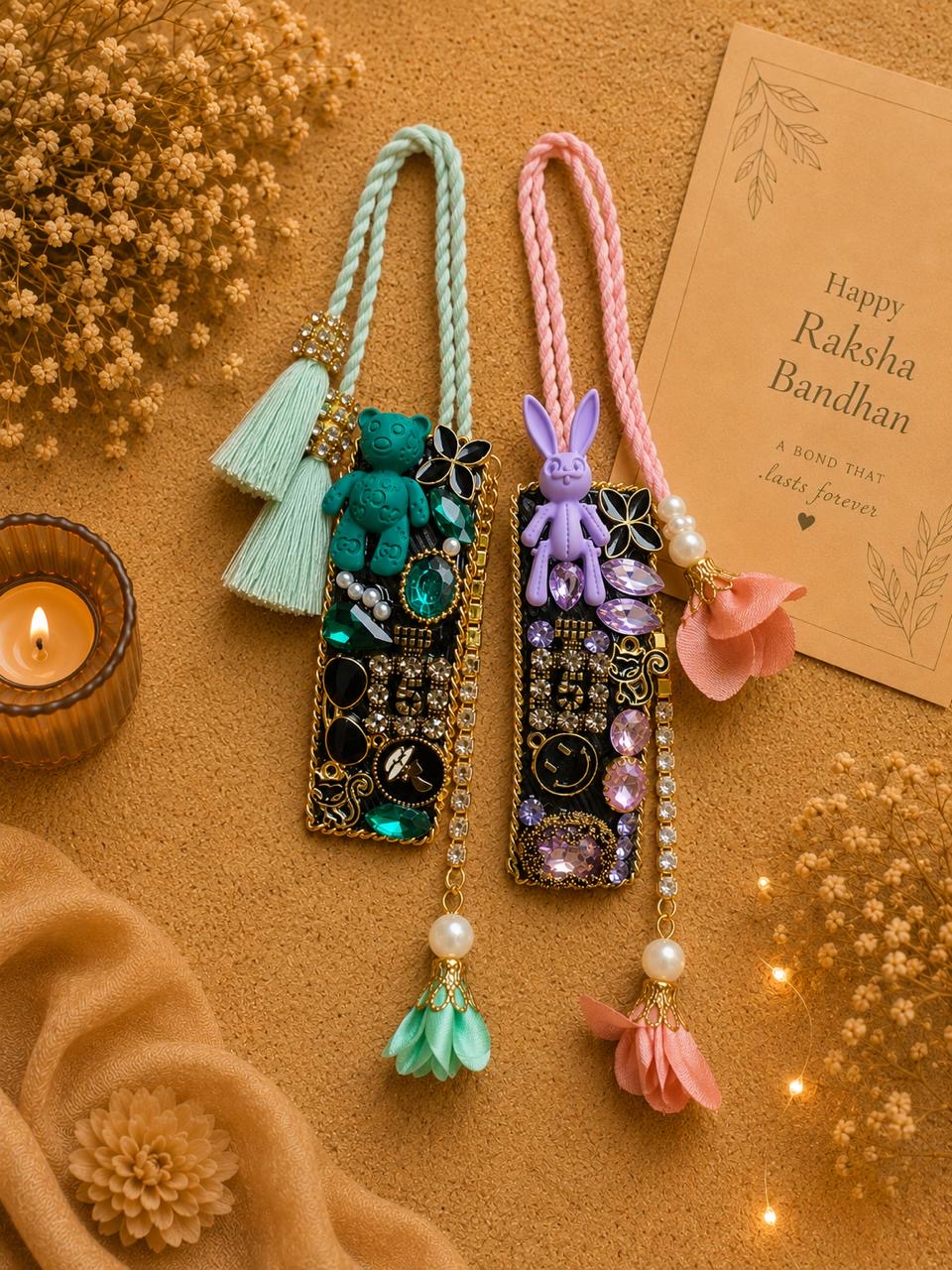 Reusable Hair Clip Lumba for Bhabhi & Bhatiji | Detachable Designer Hair Clip Rakhi | Premium Lumba 2026