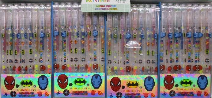 Superhero Dual Tip Highlighters with Pens