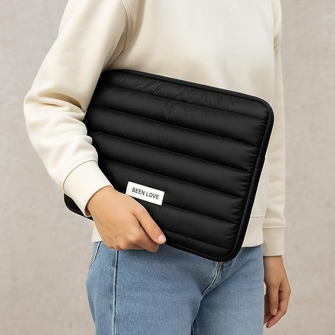 Quirky & Classy Puffy Laptop / Tablet Sleeve | Waterproof Padded Laptop Cover for 13.3 & 14 Inch Devices