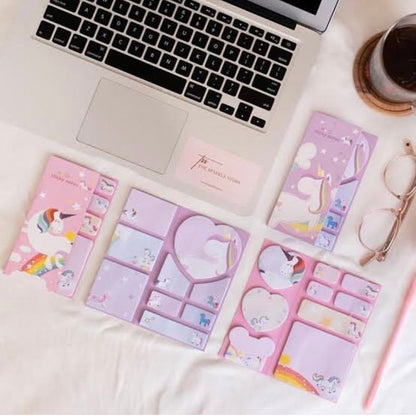 🦄 Unicorn-Themed Sticky Notes Set – 9 to 10 Designs | Fancy Stationery