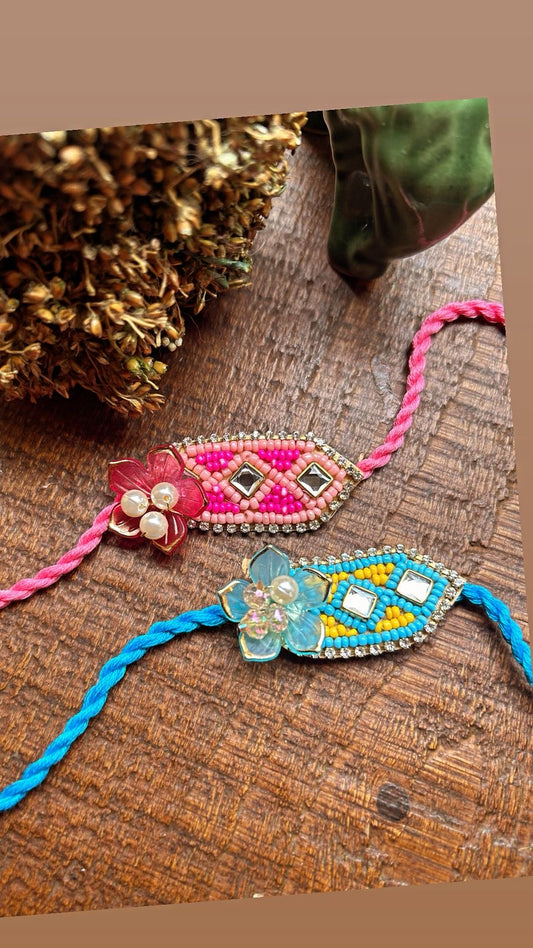 N-11 Designer Trendy Beads Rakhi for Bhai – Handcrafted Statement Thread for Raksha Bandhan