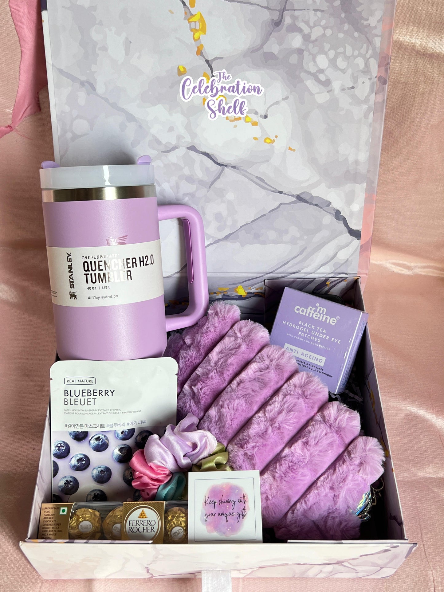 🌸 Pastel Lavender Luxe Hydration Hamper – Premium Gift Box For Bridesmaid Proposal, Rakhi, Birthday, Farewell Gift India
