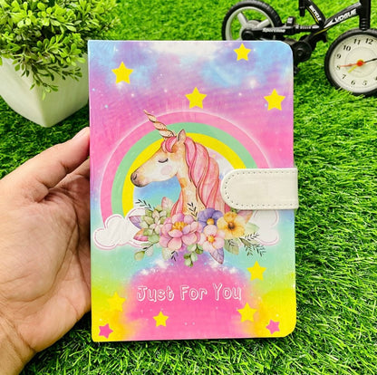 Fancy Unicorn Magnetic Flip Notebook/ Dairy/ Planner A5 Size