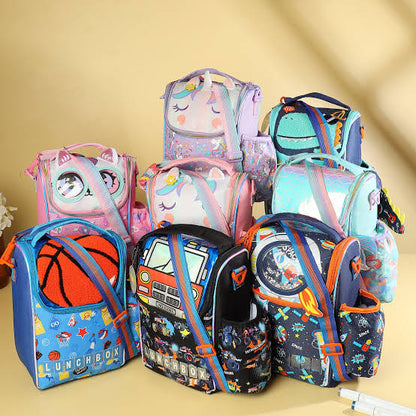 Customisable Insulated Lunch Bag – Sports, Unicorn, Space, Dino Theme & More (Vest Brand Inspired)