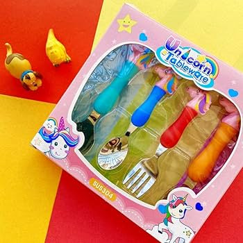 Peppa Pig/ Unicorn Cutlery Set (Set of 4) for Kids – Steel with Character Motifs