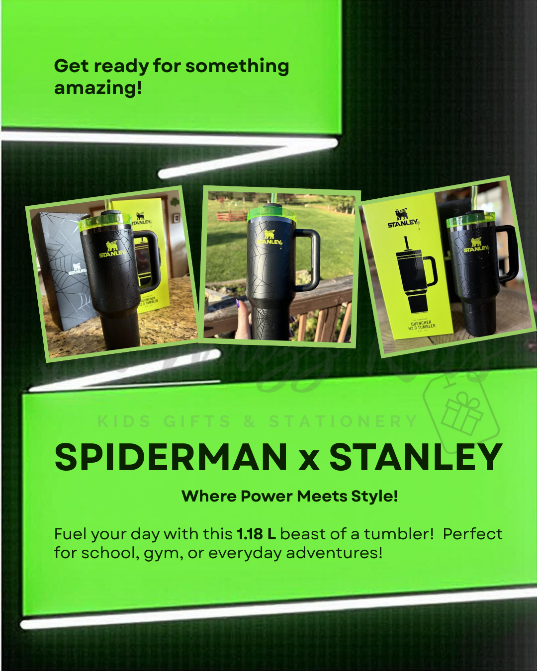 Spiderman x Stanley 1.18 L Tumbler | Sipper for Men, Boys & Kids | Insulated Marvel Tumbler for Brother, Boyfriend, Husband | Perfect Gift for Colleague, Travel & Sports