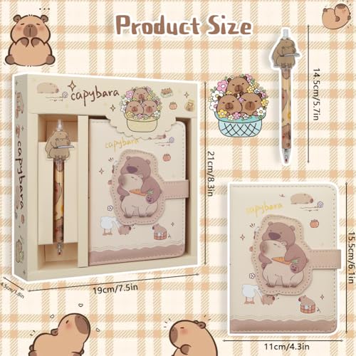 Kawaii Capybara Theme Planner Diary Gift Set with Cute Pen – Colourful Character Stationery for Kids & Teens