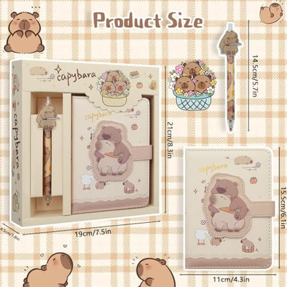 Kawaii Capybara Theme Planner Diary Gift Set with Cute Pen – Colourful Character Stationery for Kids & Teens