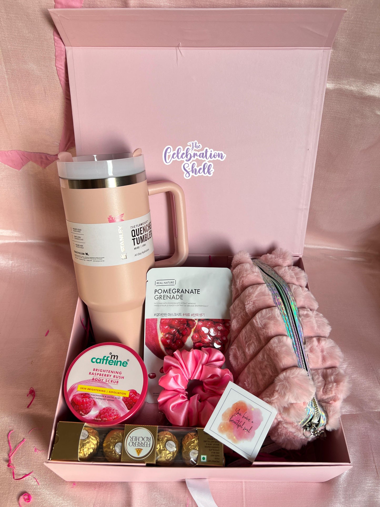Blush Luxe Gift Hamper – Aesthetic Pink Box for Sisters, Bridesmaids, Friends & Her