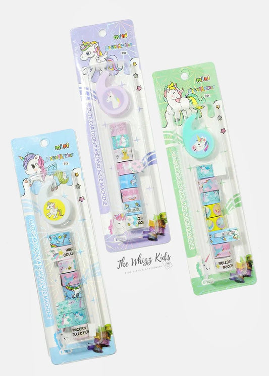 🦄 Unicorn Theme Creative Tapes with Dispenser – Perfect for DIY Fun!
