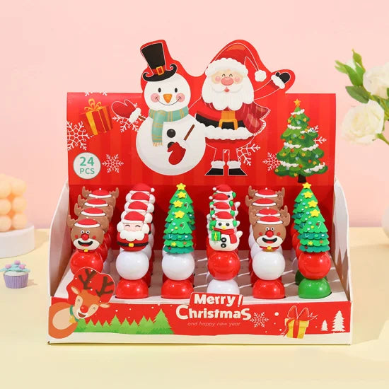 High-Quality Fibre Tip Highlighter with Cute Christmas Lids
