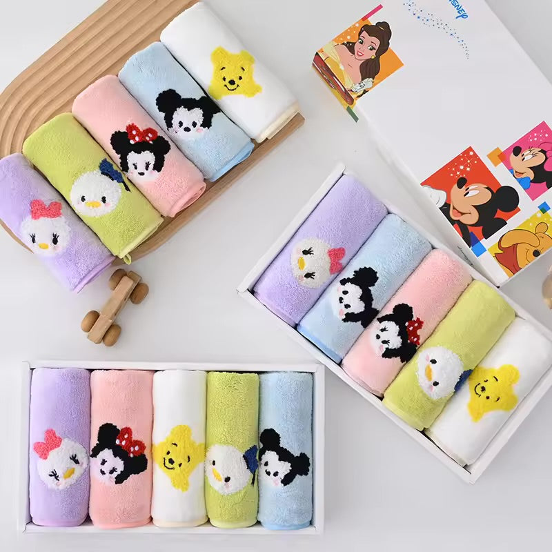 Disney-Inspired Kids Hand Towels / Napkins – Gift Set of 5 | Soft & Fun Towels for Kids & Toddlers