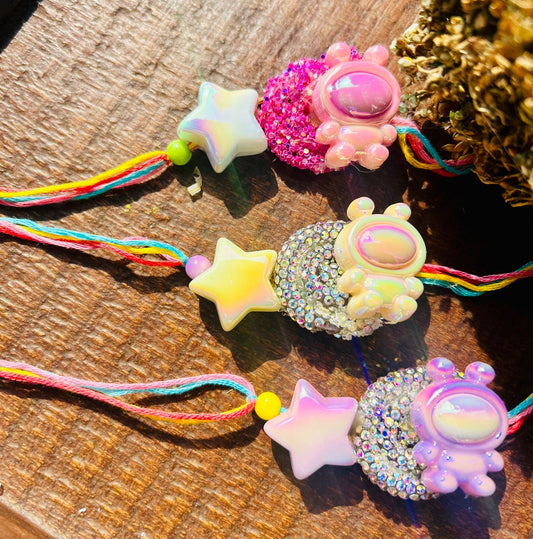KN-19 Holographic Labubu Rakhi Collection – Latest Quirky Rakhi Range for Kids