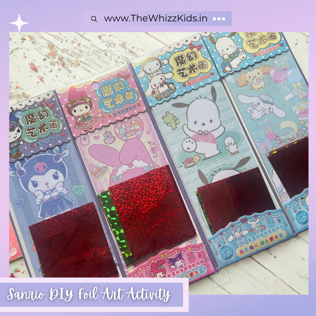 Sanrio-Themed DIY Glitter Foil Art Activity Kit – Hello Kitty, Kuromi, Cinnamoroll & More (Pack of 2)