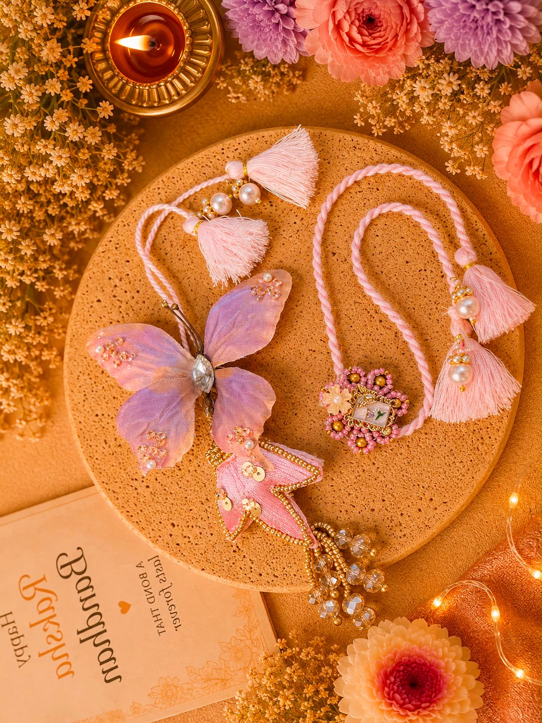 NB- 70 Designer Butterfly Rakhi Lumba Set | Vibrant Bhai Bhabhi Rakhi with Matching Designer Rakhi | Rakhi 2026