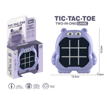 Animal Theme Electric Tic Tac Toe Game – Light-Up 2-in-1 Portable Game for Kids | No Screen Fun