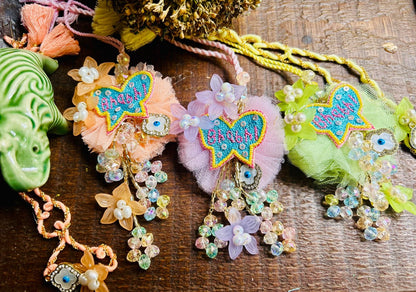 N-35 🎉 Funky Bhai Bhabhi Rakhi Lumba Set – Colourful & Quirky Couple Rakhi 2025