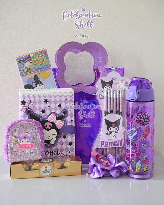 Kuromi Gift Hamper for Girls | Purple Themed Rakhi Special 2025 | Kawaii Stationery, Chocolates & DIY Set