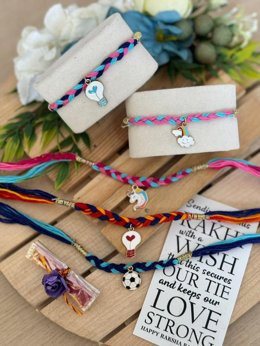 LK-01 🎁 Super Cute Character Charm Rakhis for Kids – Unicorn, Superhero, Rainbow & More (New 2025 Themes)